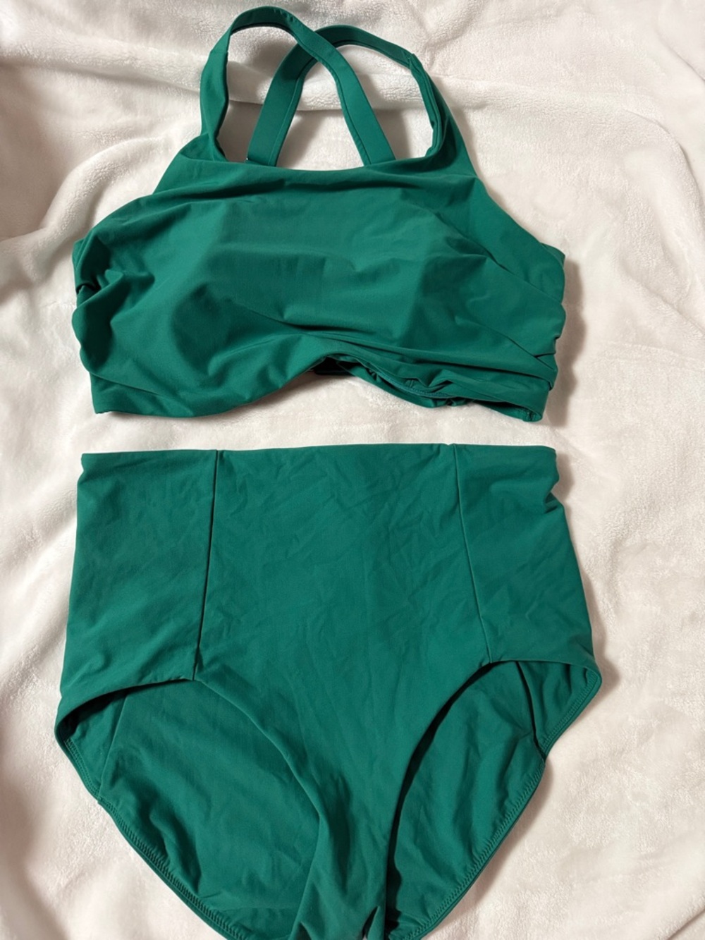 Watermelon green  High-Waist Two-Piece Swim Set - Women